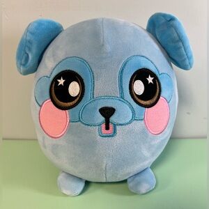 Squeezeamals Blue Plush Dog, Size 8” tall, Kids Plush Toys, Stress Relief Toys